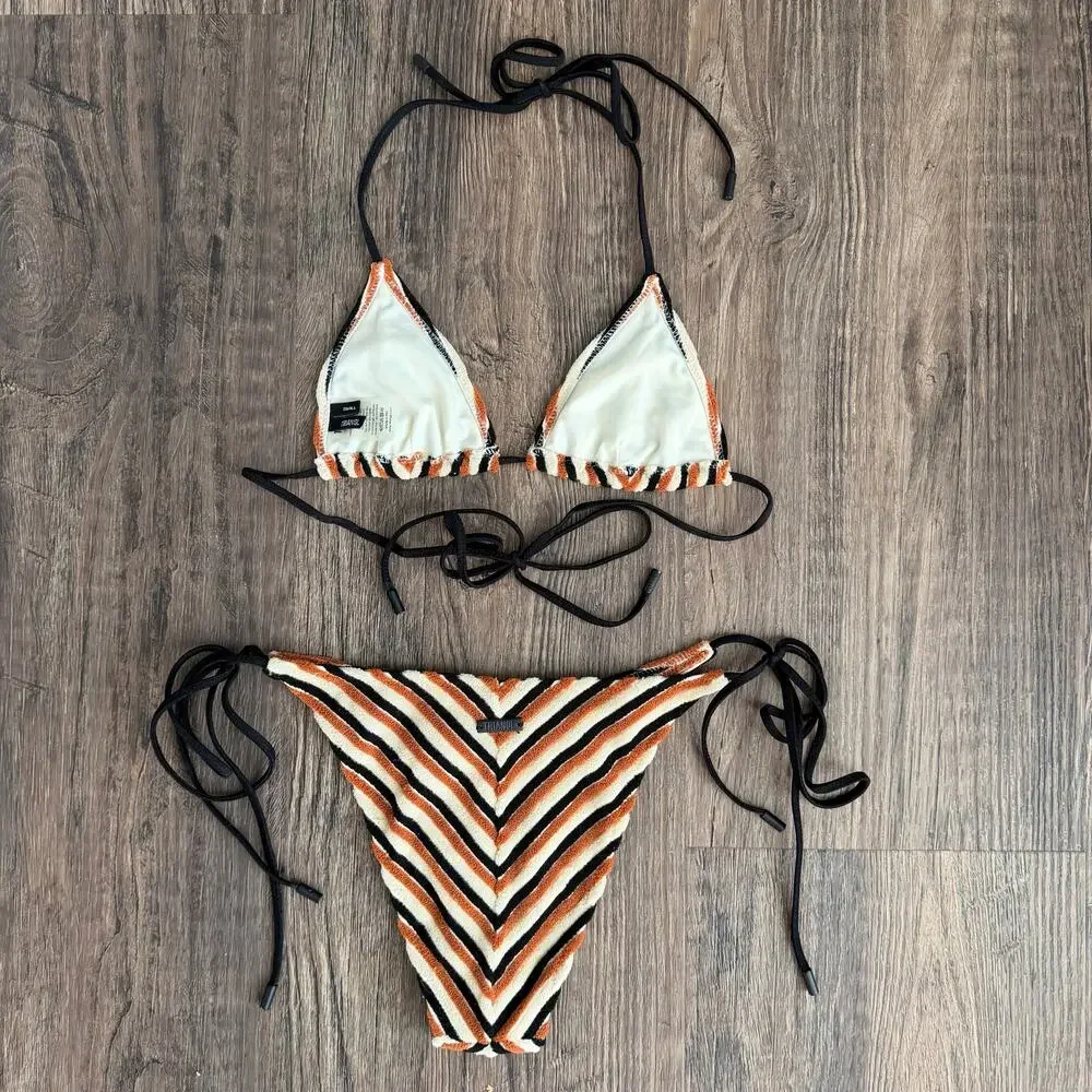 Triangl Swimwear Vinca Sapho Terry Toweling Bikini Size Small